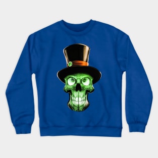 Green Skull with a Tophat Crewneck Sweatshirt